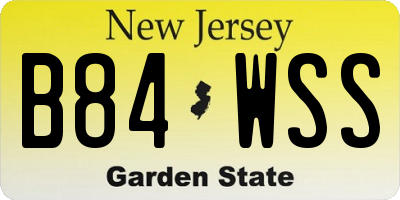 NJ license plate B84WSS