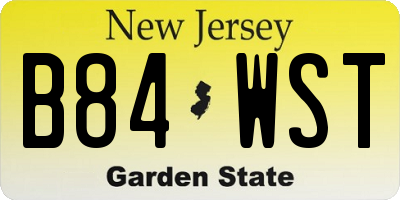 NJ license plate B84WST