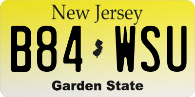 NJ license plate B84WSU