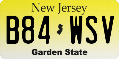 NJ license plate B84WSV