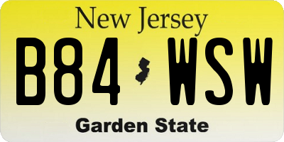 NJ license plate B84WSW