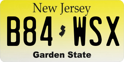 NJ license plate B84WSX