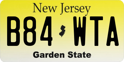 NJ license plate B84WTA