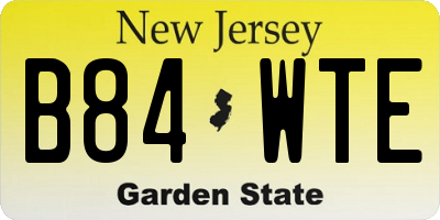 NJ license plate B84WTE