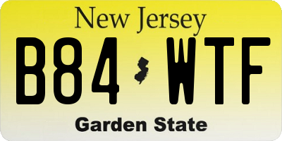 NJ license plate B84WTF