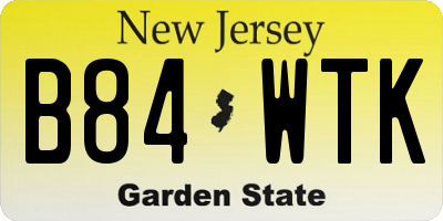 NJ license plate B84WTK
