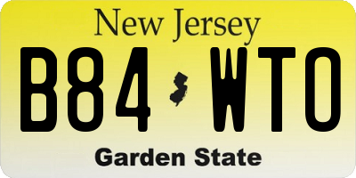 NJ license plate B84WTO