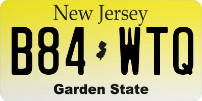 NJ license plate B84WTQ