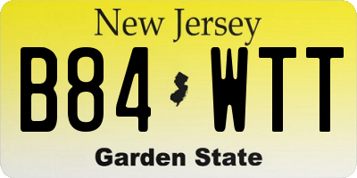 NJ license plate B84WTT