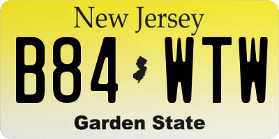 NJ license plate B84WTW