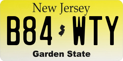 NJ license plate B84WTY