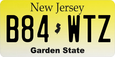 NJ license plate B84WTZ