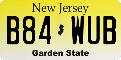 NJ license plate B84WUB