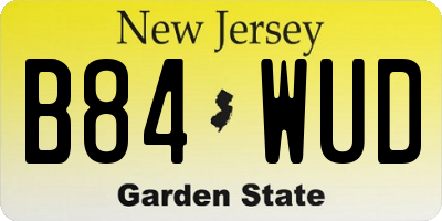 NJ license plate B84WUD