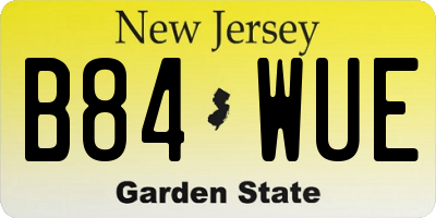 NJ license plate B84WUE