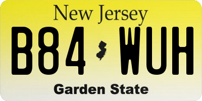 NJ license plate B84WUH
