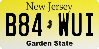 NJ license plate B84WUI