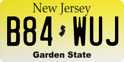 NJ license plate B84WUJ
