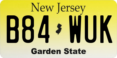 NJ license plate B84WUK