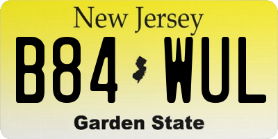NJ license plate B84WUL