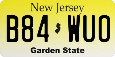 NJ license plate B84WUO