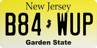 NJ license plate B84WUP