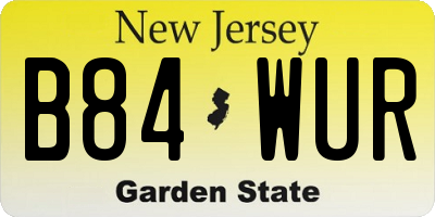 NJ license plate B84WUR