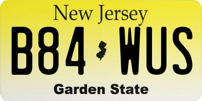 NJ license plate B84WUS