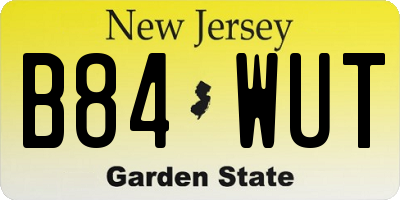 NJ license plate B84WUT