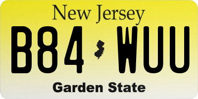 NJ license plate B84WUU