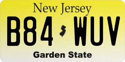 NJ license plate B84WUV