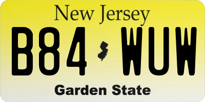 NJ license plate B84WUW