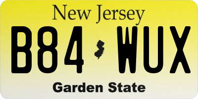 NJ license plate B84WUX