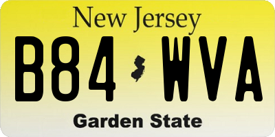 NJ license plate B84WVA