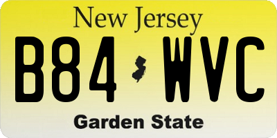 NJ license plate B84WVC