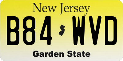 NJ license plate B84WVD