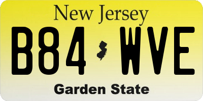 NJ license plate B84WVE