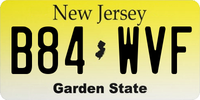 NJ license plate B84WVF
