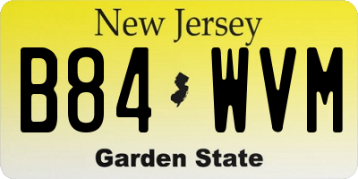 NJ license plate B84WVM