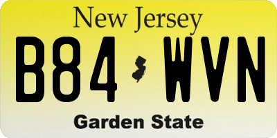 NJ license plate B84WVN