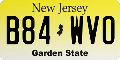 NJ license plate B84WVO