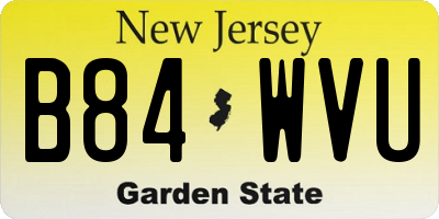 NJ license plate B84WVU