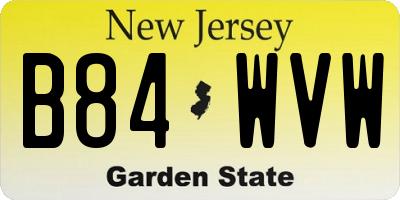 NJ license plate B84WVW