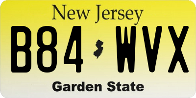 NJ license plate B84WVX