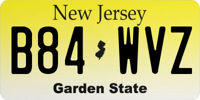 NJ license plate B84WVZ