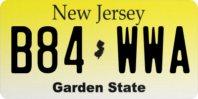 NJ license plate B84WWA