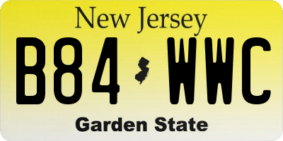 NJ license plate B84WWC