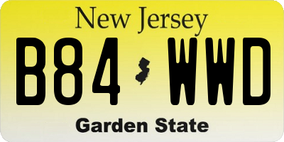 NJ license plate B84WWD