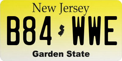 NJ license plate B84WWE