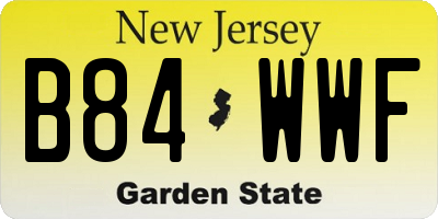NJ license plate B84WWF